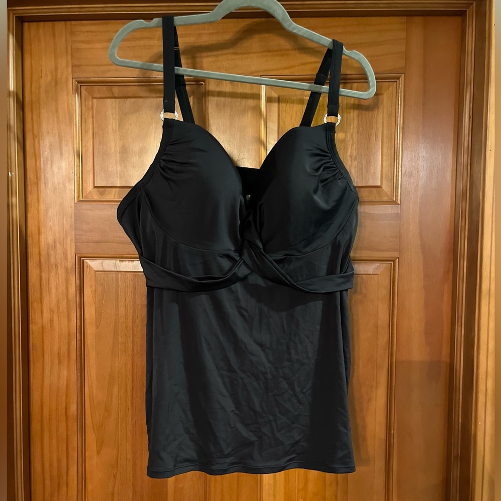 Lane Bryant black underwire swim top. Size 44C